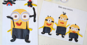 Free printable play dough mats - food, people, bugs, gardening, Christmas, Minions and more