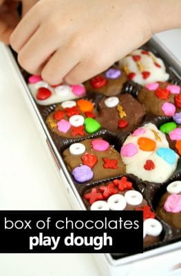 Box of Chocolates Play Dough Valentine's Day Activity for Kids #valentinesday #pretendplay