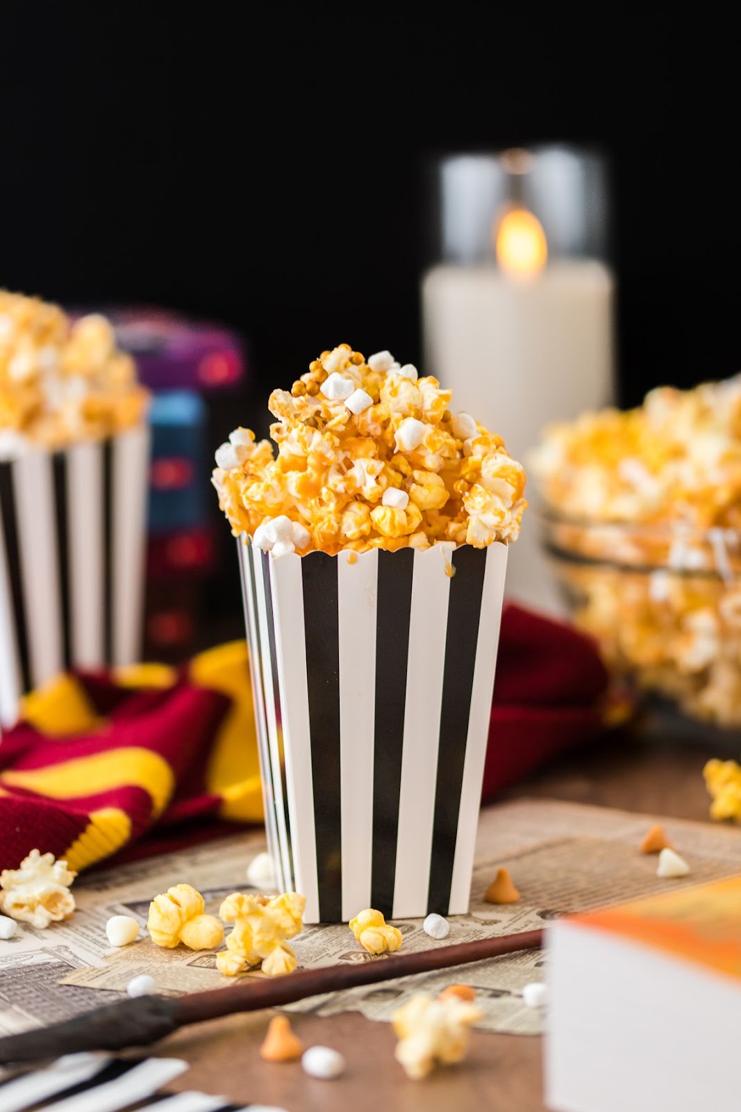 Container of butterbeer popcorn