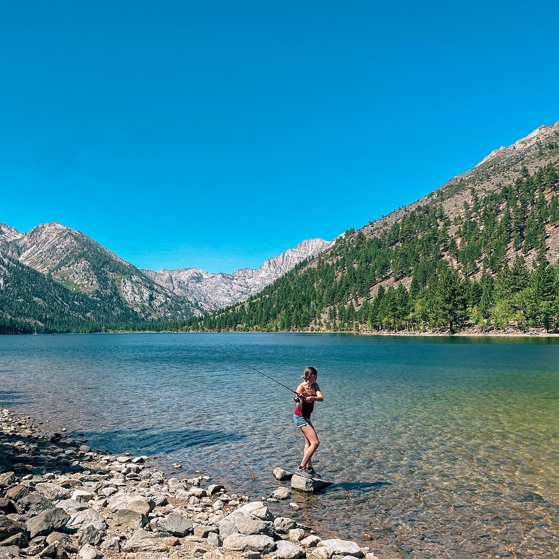 fishing at lake
