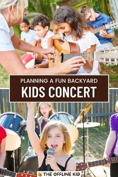 This may contain: kids are playing and singing with their parents