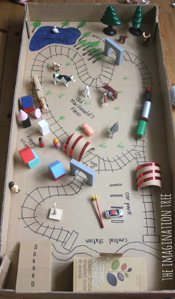train tracks in a box small world play