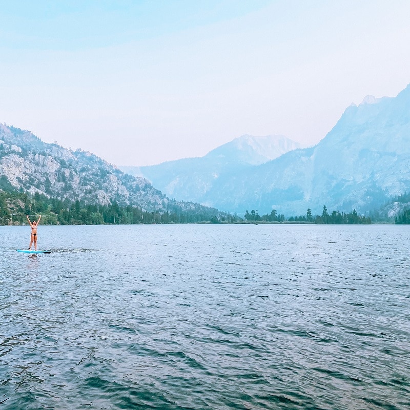 paddleboarding at silver lake