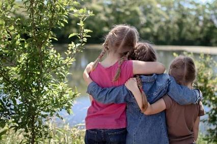 Exploring a pond with kids
