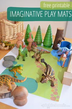 Free Printable Imaginative Play Mats - These free printable imaginative play mats are perfect for small world dramatic play, or use them as a play dough mat or printed drawing prompt. There are so many fun ways to use these fun printable play mats. Picklebums