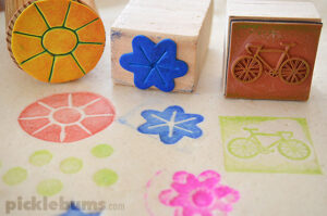 Play dough stamping - a simple and fun play dough activity.