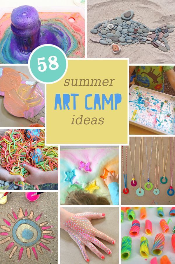 This may contain: summer art camp ideas for kids to do in the sand and water, including rocks