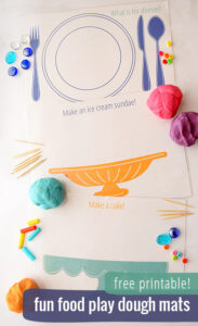 Fun Food! Free Printable Play Dough Mats (They make great place mats too!)