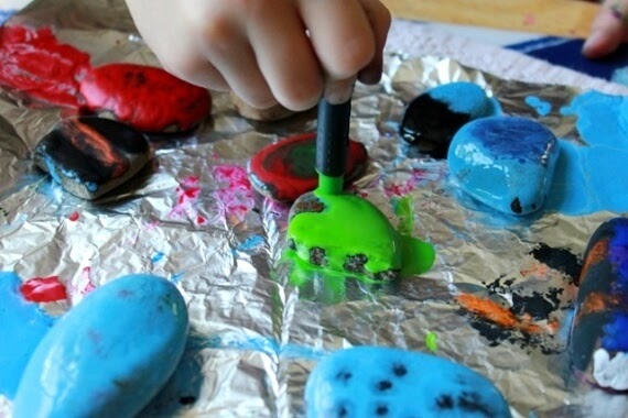 Melted Crayon Rocks