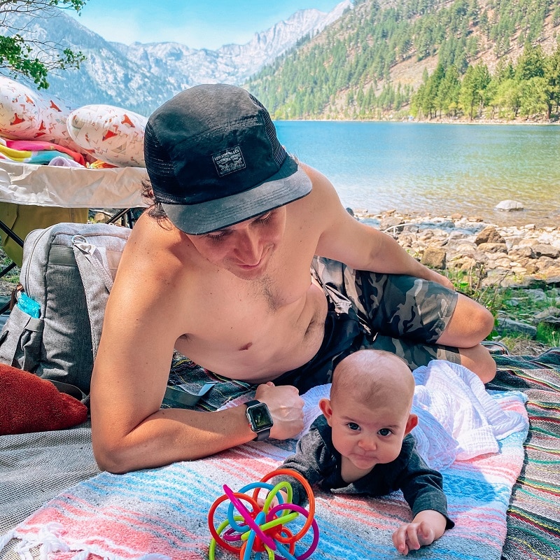 tummy time at the lake