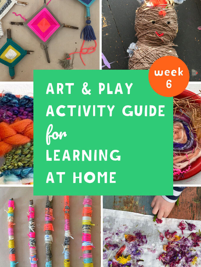 This Weekly Art & Play guide for learning at home promotes math, literacy and science through creativity. Join us for Fabric & Yarn week!