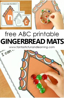 ABC Printable Gingerbread Play Dough Mats Freebie #gingerbread #christmas #freeprintable #prek #alphabet