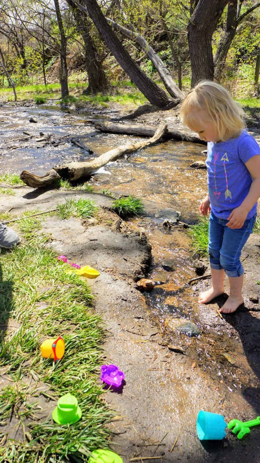 sensory play along the creek