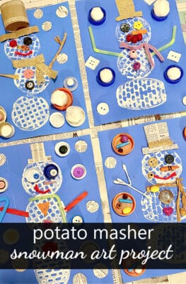 Potato Masher Snowman Art Project Winter Craft for Kids