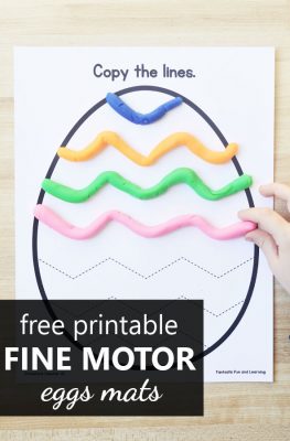 Free Printable Pattern Egg Fine Motor Mats for Easter or Spring Theme Preschool Activities