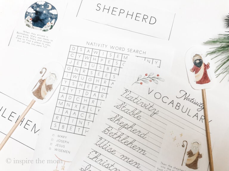 Nativity Story for kids plus nativity unit. -www.inspirethemom.com