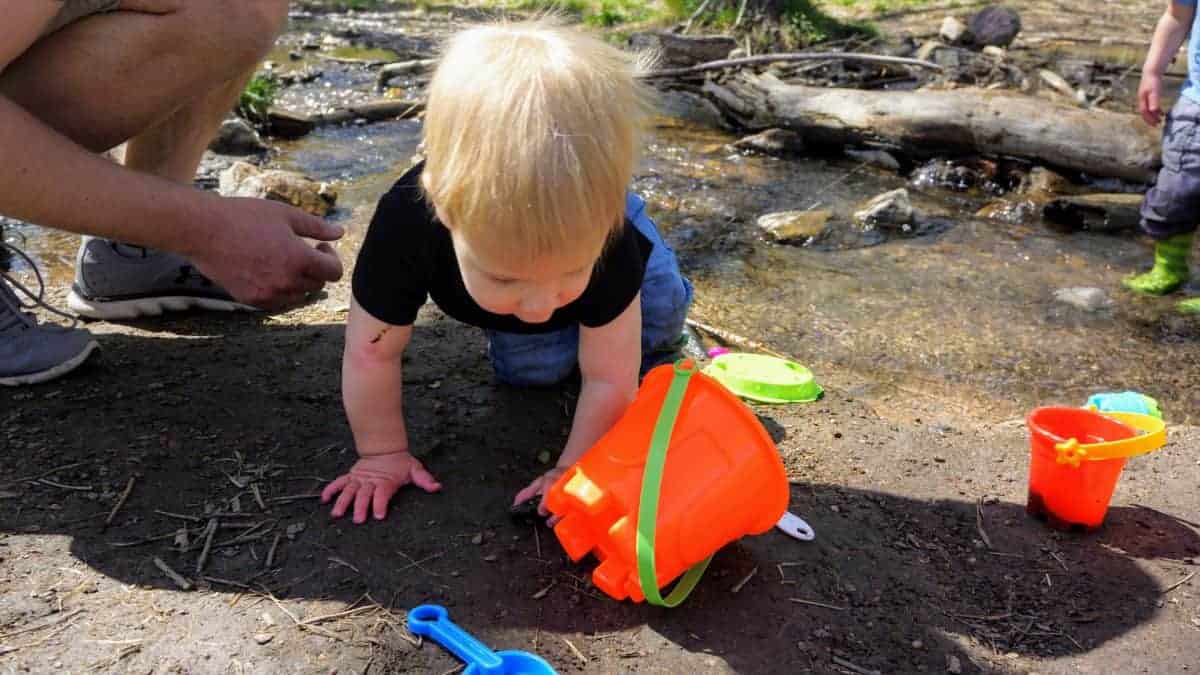 kids having fun at the creek