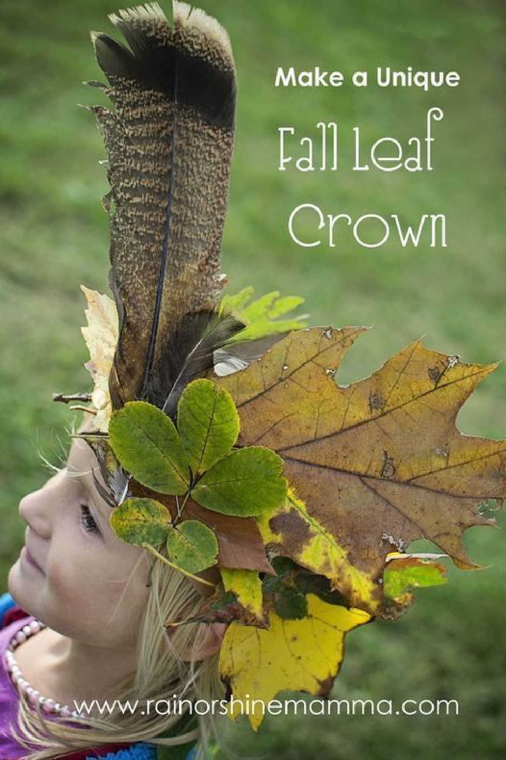 Girl wearing leaf crown