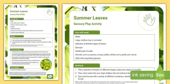 Leaf Sensory Play Activity | Twinkl