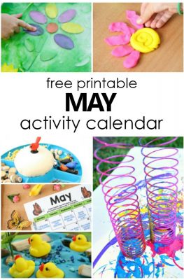 Free Printable May Activity Calendar with Hands-on Play and Learning Activities for Kids #may #freeprintable #kidsactivities