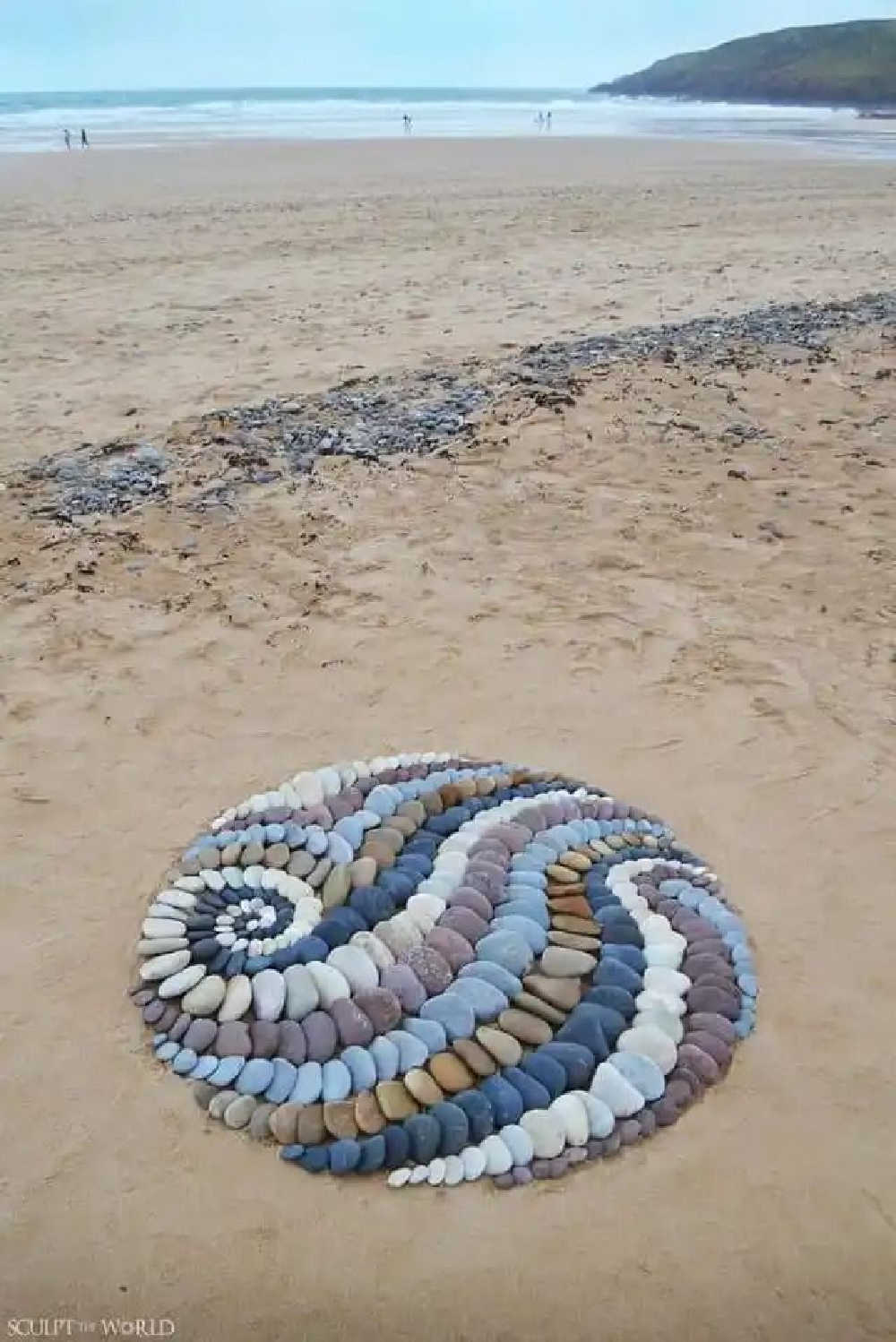 Shell mandala on the beach