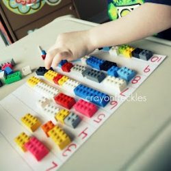 Counting with Legos & writing letters with legos