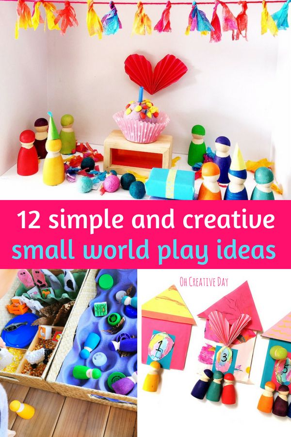 This may contain: small world play ideas for toddlers to make with their own crafting materials and crafts