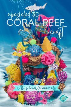 This may contain: an advertisement for coral reef craft