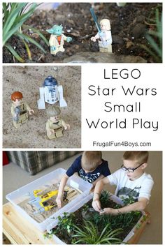 This may contain: lego star wars small world play is great for toddlers to learn how to build