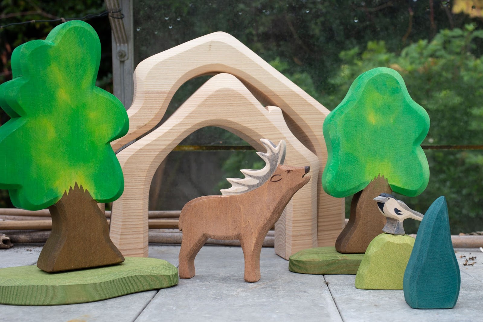 Small world play with Ostheimer stag and trees