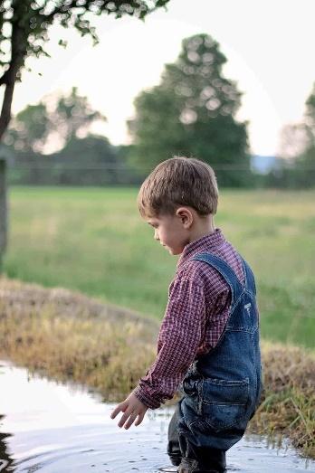Wading into the pond - pond nature study for kids