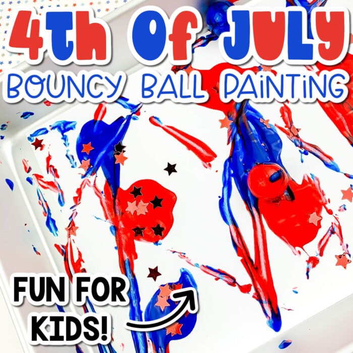 patriotic bouncy ball painting process art for kids
