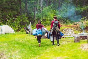 couple camping boyfriend and girlfriend