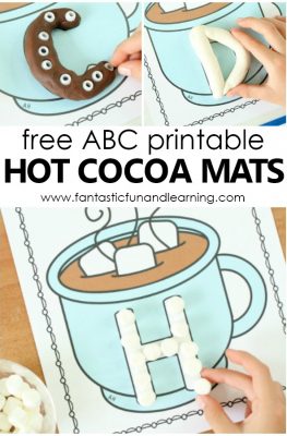 Hot Cocoa ABCs Preschool Alphabet Printables-Free printable winter theme alphabet activity for preschool and kindergarten. Hot chocolate activities for kids. #preschool #alphabet #kindergarten #winter
