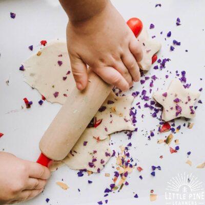 Natural Play Dough with Flower Confetti