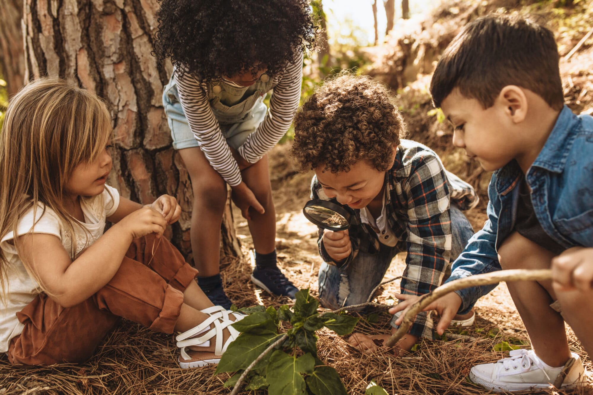children learning outdoors