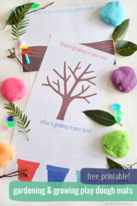 Free Printable Garden and Growing Play Dough Mats!