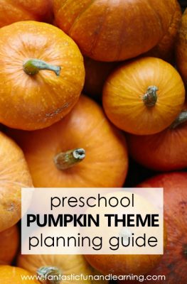 Preschool Pumpkin Theme Activities-Planning guide for preschool pumpkin theme lesson plans #preschool #fall #pumpkins