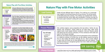 Nature Play with Fine Motor Activities