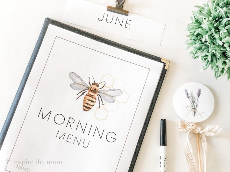 June Morning Menu - cover www.inspirethemom.com