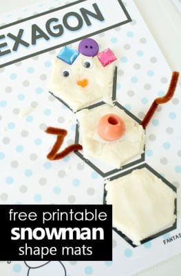 free printable snowman shape mats for winter preschool learning