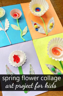 Spring Flower Collage-Art Project and Spring Flower Craft for Kids