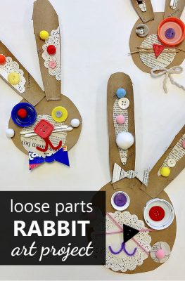 Recycled Rabbit Art Project Loose Parts Rabbit Craft for Kids