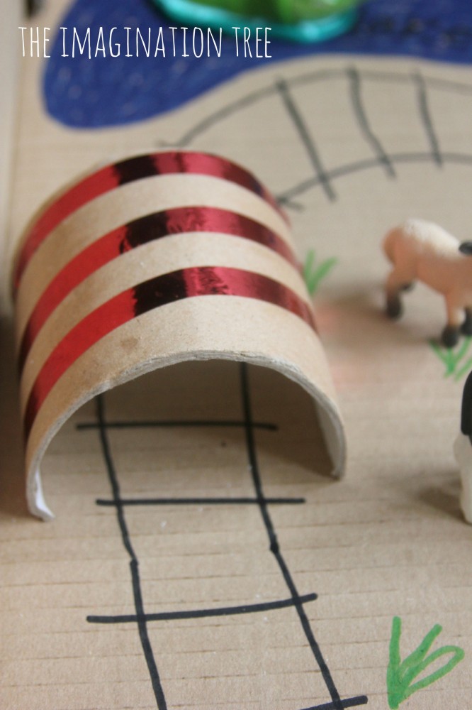 cardboard tube train tunnel
