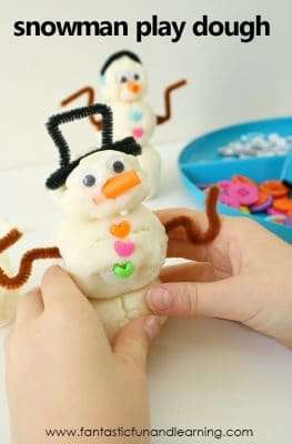 snowman play dough winter activity #kidsactivities #finemotor #snowmen