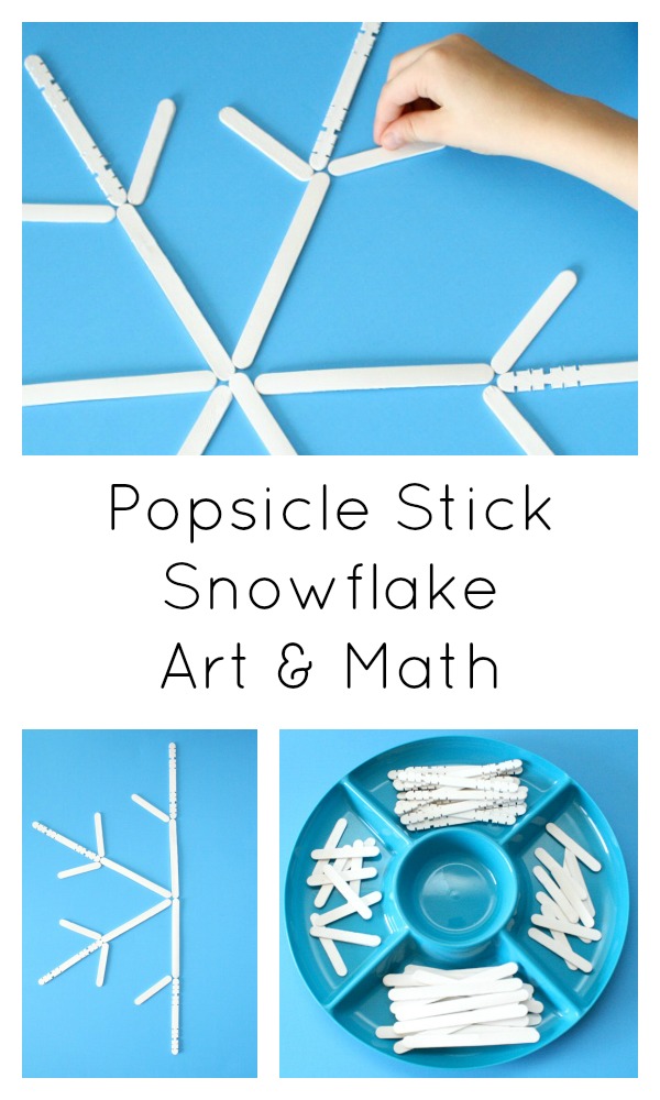 Popsicle Stick Snowflake Art and Math