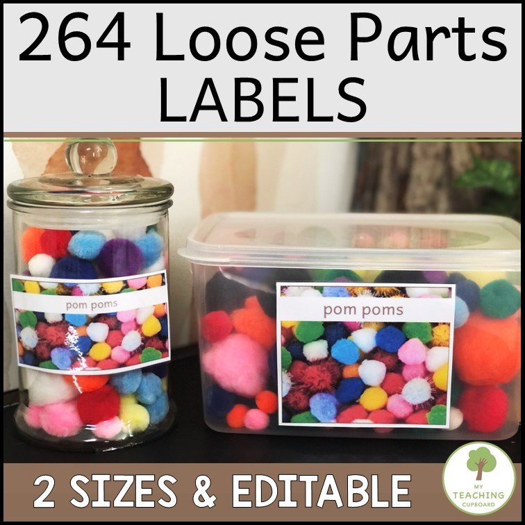 264 Illustrated Loose Parts Play Labels – EDITABLE