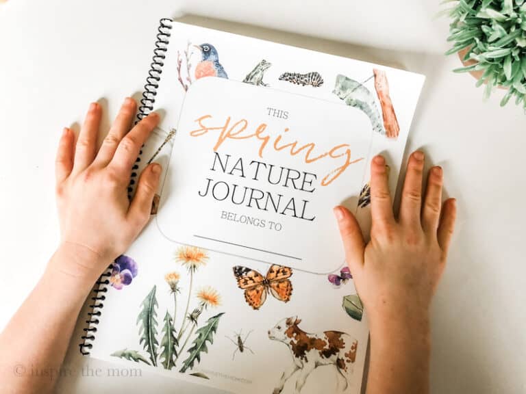 Kid's Nature Journal for Spring - cover www.inspirethemom.com