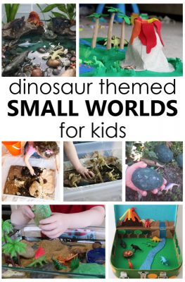 16 creative dinosaur play worlds for small world play and dinosaur sensory bins that inspire playful learning in preschool.