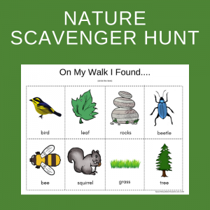 free toddler nature scavenger hunt printable
